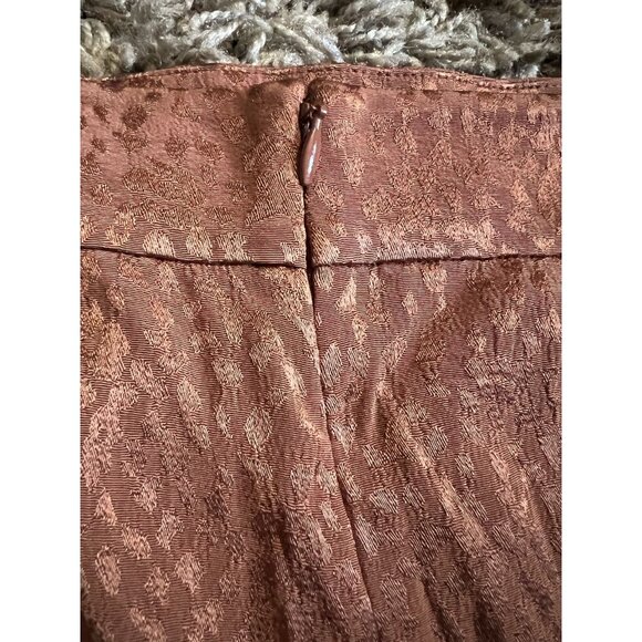 MADEWELL Midi Skirt Women 2 Flounce Hem Cheetah Jacquard Brown ND132 - Picture 4 of 11